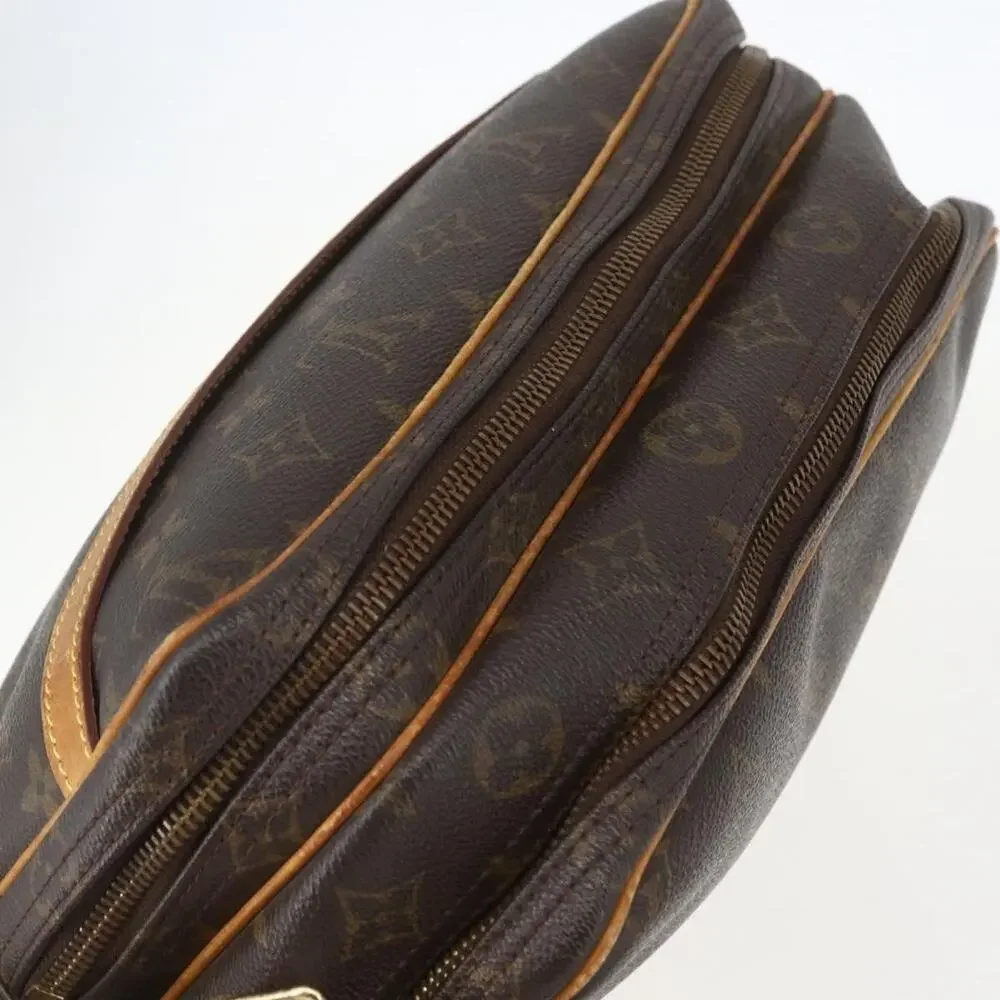 Louis Vuitton Monogram Reporter PM Shoulder Bag Brown